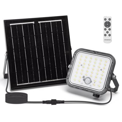 Aigostar - Dimmable LED Solar Floodlight with Sensor, 80W / 3.4V, 6500K, IP66, 4000 mAh + Remote Control