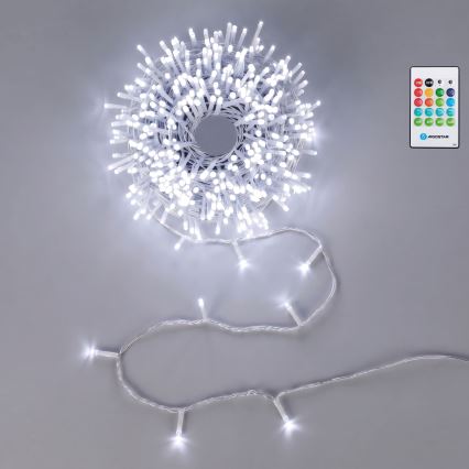 Aigostar - Dimmable LED outdoor Christmas string lights with motion sensor 100xLED/3xAA 12m cool white + remote control