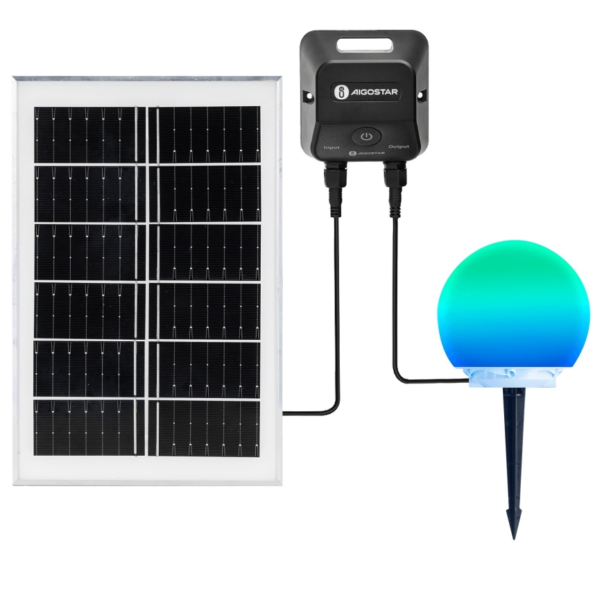 Aigostar - Dimmable RGB LED Outdoor MESH Lamp / 20 W / 3.7 V / 4000 mAh / 2700-6500 K / IP65 / Ø 15 cm