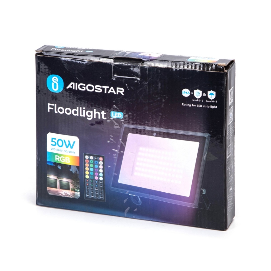Aigostar - RGBW Dimmable LED Floodlight LED/50W/230V IP65 + Remote Control