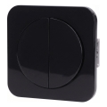 Aigostar - Double Light Switch with Frame No. 1, Black