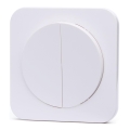 Aigostar - Double Light Switch with Frame No. 6, White