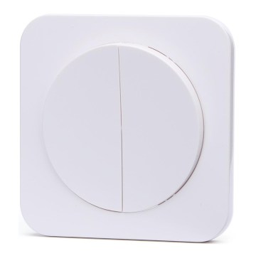 Aigostar - Double Light Switch with Frame No. 6, White