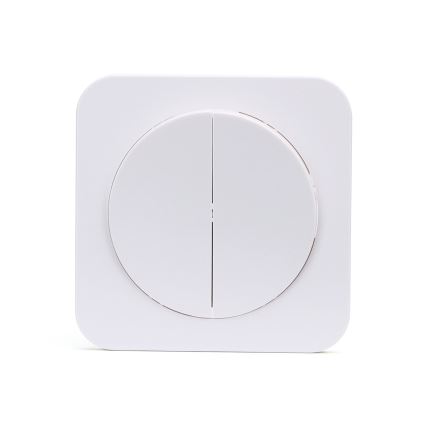 Aigostar - Double Light Switch with Frame No. 6, White