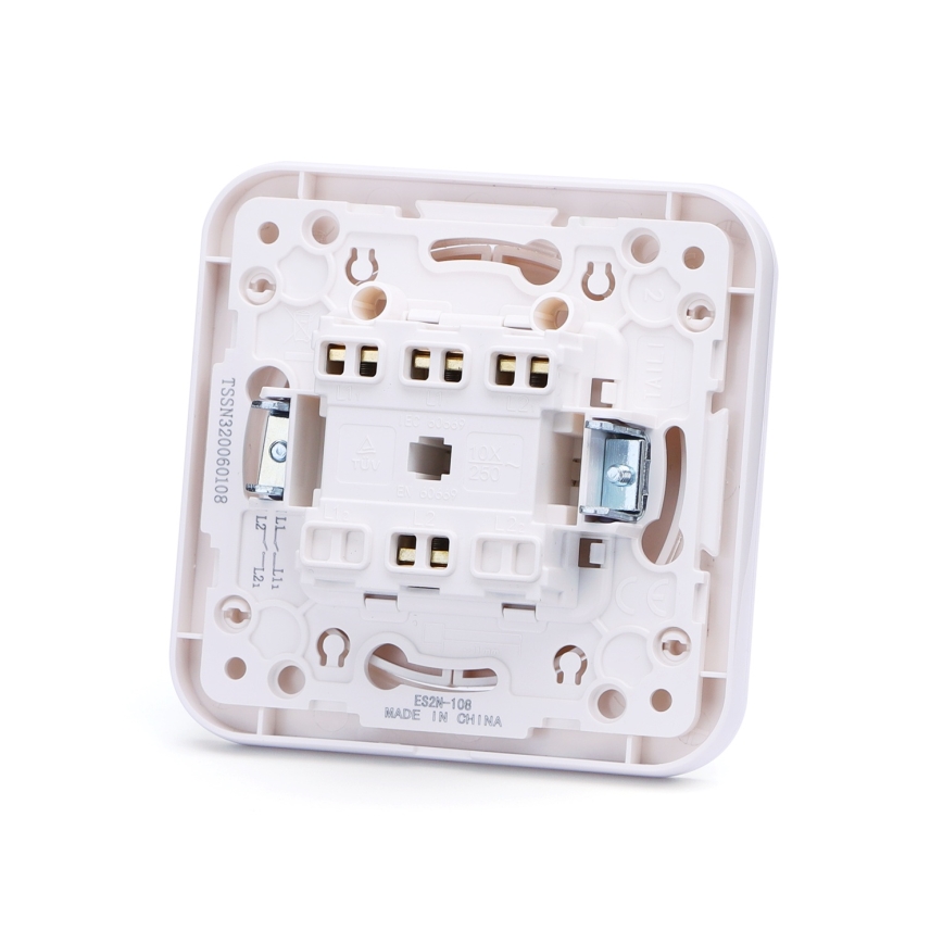 Aigostar - Double Light Switch with Frame No. 6, White