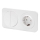 Aigostar - Double Switch No. 5 and SCHUKO 230V Socket with Frame, White