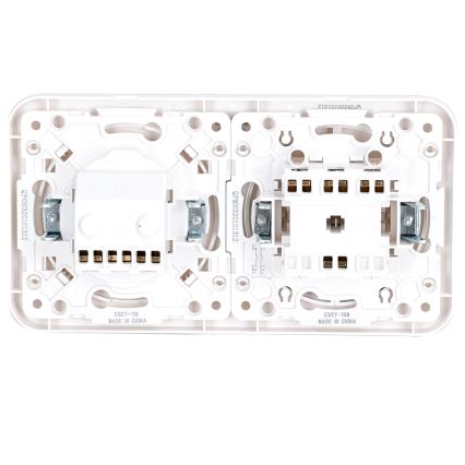 Aigostar - Double Switch No. 5 and SCHUKO 230V Socket with Frame, White