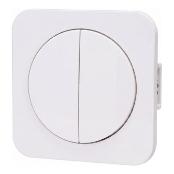 Aigostar - Double Switch with Frame No. 5, White