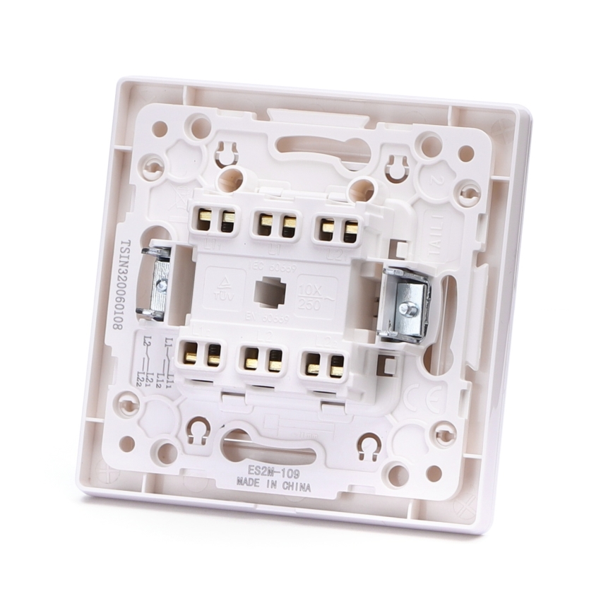 Aigostar - Double Switch with Frame No. 5, White