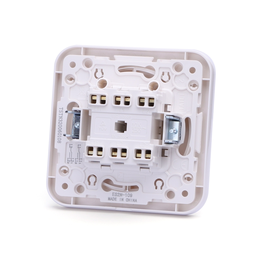 Aigostar - Double Switch with Frame No. 7, White
