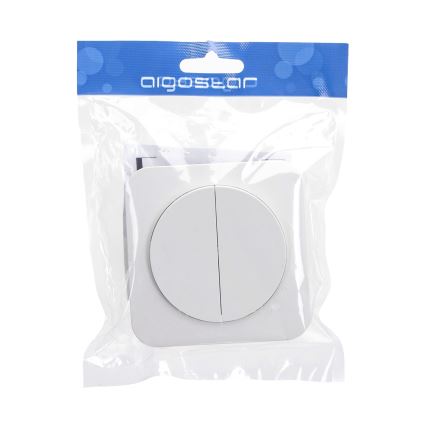 Aigostar - Double Switch with Frame No. 7, White