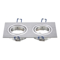 Aigostar - Double trim for recessed GU10 downlight 17,3x9,1 cm matte chrome