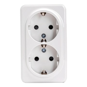 Aigostar - Double Wall-Mounted Household SCHUKO Socket 250V White