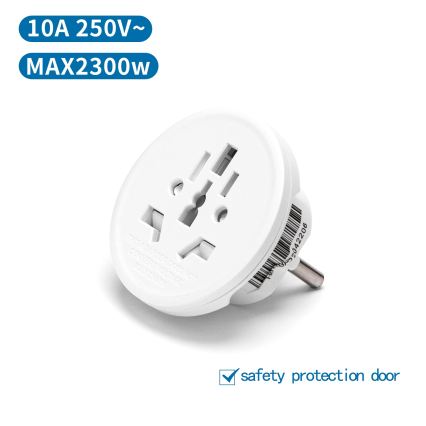 Aigostar - EU Travel Adapter, White