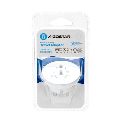 Aigostar - EU Travel Adapter, White