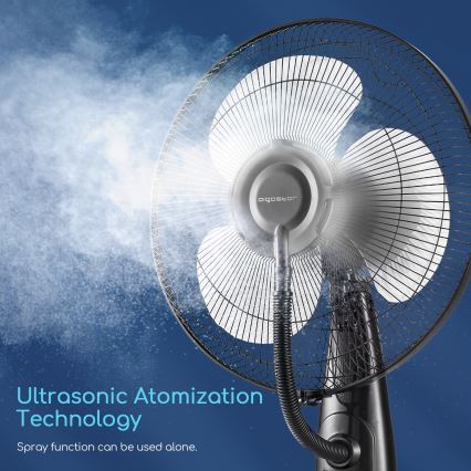 Aigostar - Floor fan with water spray 75W/230V + RC