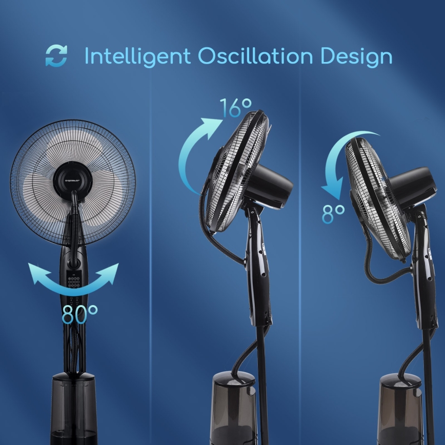 Aigostar - Floor fan with water spray 75W/230V + RC