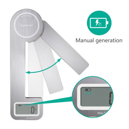 Aigostar - Foldable kitchen scale 5kg matte chrome