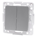 Aigostar - Frameless Double Light Switch No. 1, Silver