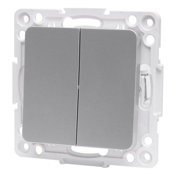 Aigostar - Frameless Double Light Switch No. 1, Silver