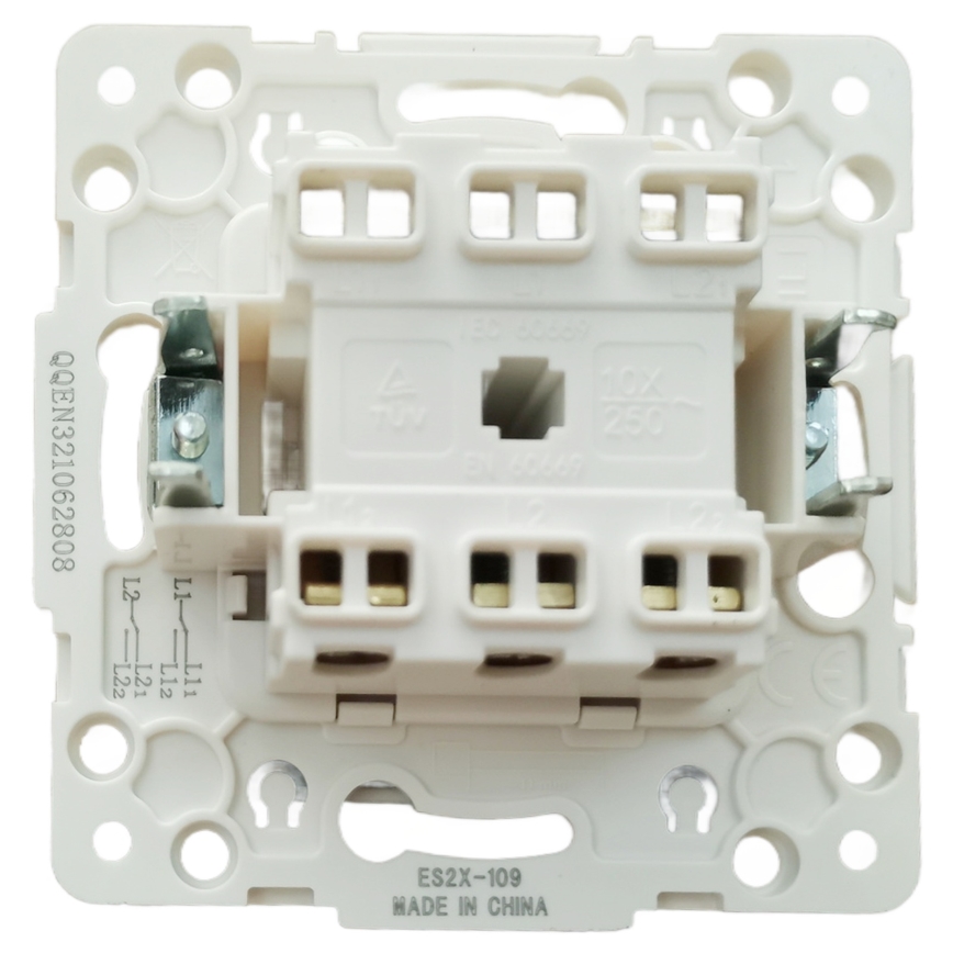 Aigostar - Frameless Double Light Switch No. 1, Silver