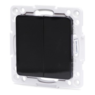 Aigostar - Frameless Double Light Switch No. 5, Black