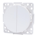Aigostar - Frameless Double Light Switch No. 5 White