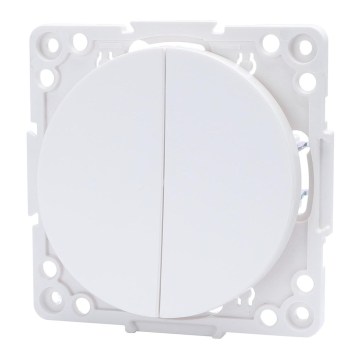 Aigostar - Frameless Double Light Switch No. 5 White