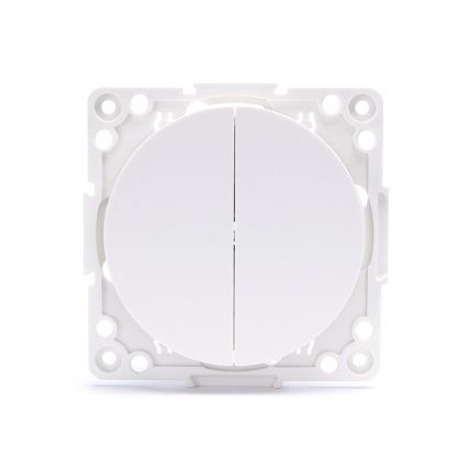 Aigostar - Frameless Double Light Switch No. 5 White