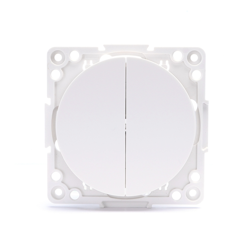 Aigostar - Frameless Double Light Switch No. 5 White
