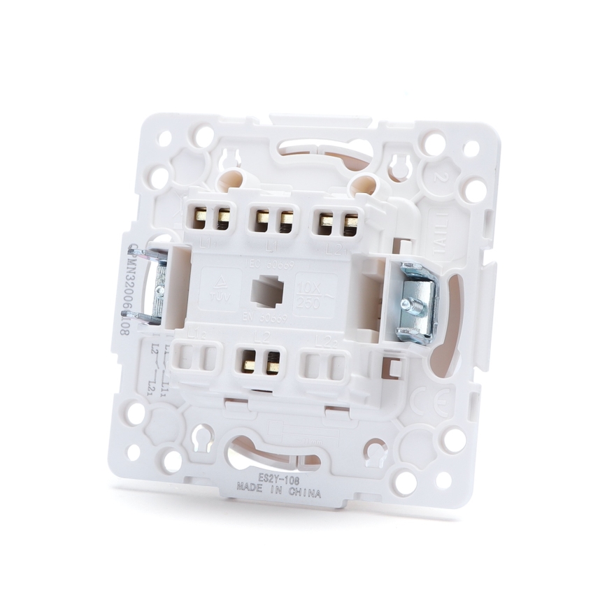 Aigostar - Frameless Double Light Switch No. 5 White