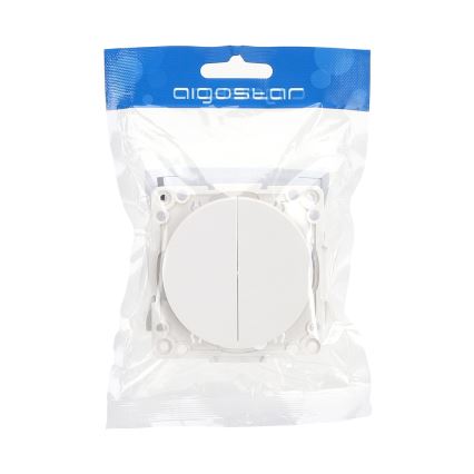 Aigostar - Frameless Double Light Switch No. 5 White