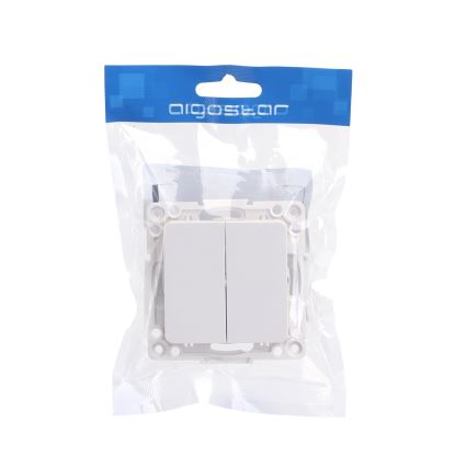 Aigostar - Frameless Double Staircase Switch, No. 6, White