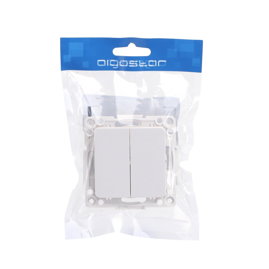 Aigostar - Frameless Double Staircase Switch, No. 6, White