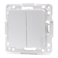 Aigostar - Frameless Double Switch No. 6+6, White