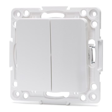 Aigostar - Frameless Double Switch No. 6+6, White