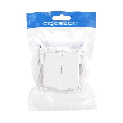 Aigostar - Frameless Double Switch No. 6+6, White