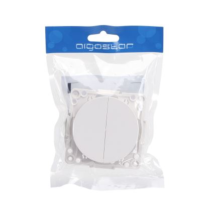 Aigostar - Frameless Double Switch No. 6+6, White
