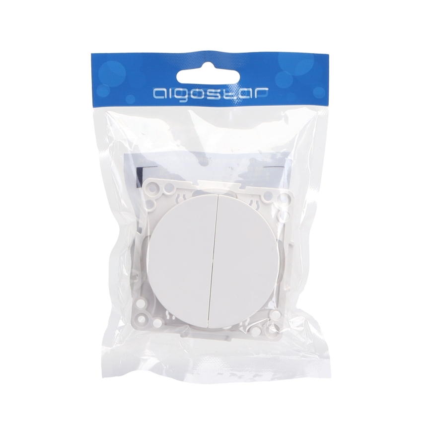Aigostar - Frameless Double Switch No. 6+6, White