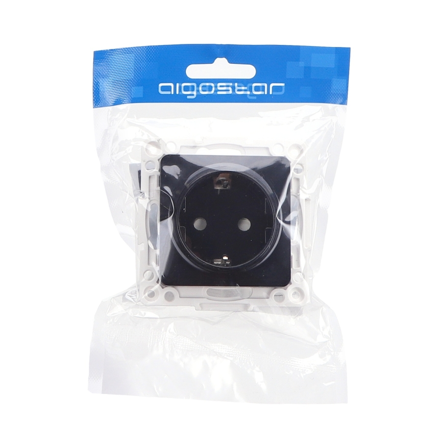 Aigostar - Frameless SCHUKO 250V Wall Socket Black