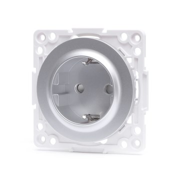 Aigostar - Frameless SCHUKO Wall Outlet 250V/16A, Silver