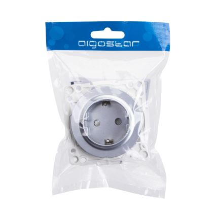 Aigostar - Frameless SCHUKO Wall Outlet 250V/16A, Silver