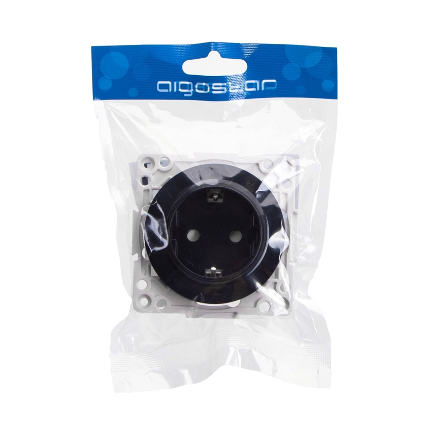 Aigostar - Frameless SCHUKO Wall Socket 250V/16A, Black
