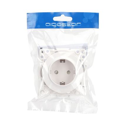 Aigostar - Frameless SCHUKO Wall Socket 250V/16A, White