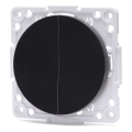 Aigostar - Frameless Two-Gang Switch No. 1, Black