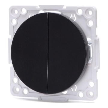 Aigostar - Frameless Two-Gang Switch No. 1, Black