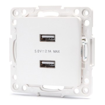 Aigostar - Frameless USB Charging Outlet 2x USB-A White