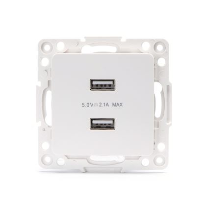 Aigostar - Frameless USB Charging Outlet 2x USB-A White