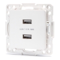Aigostar - Frameless USB power outlet, 2x USB-A, white