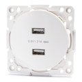 Aigostar - Frameless USB Power Outlet, 2x USB-A, White